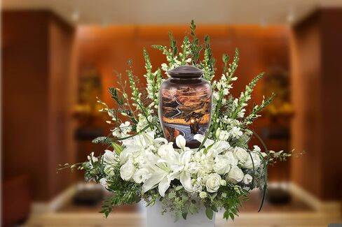 Motorcycle Urn - Motorcycle Rider Cremation Urn for Ashes - Highway to Heaven Adult Urn - Handcrafted Motorcycle Lovers Funeral Urn - Bikers Memorial Urn with Velvet Bag (Large) in Saudi Arabia