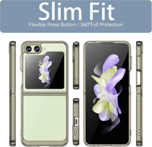 حافظة USTIYA لهاتف Samsung Galaxy Z Flip 5 5G غطاء حماية شفاف من مادة TPU (شفاف) in Kuwait