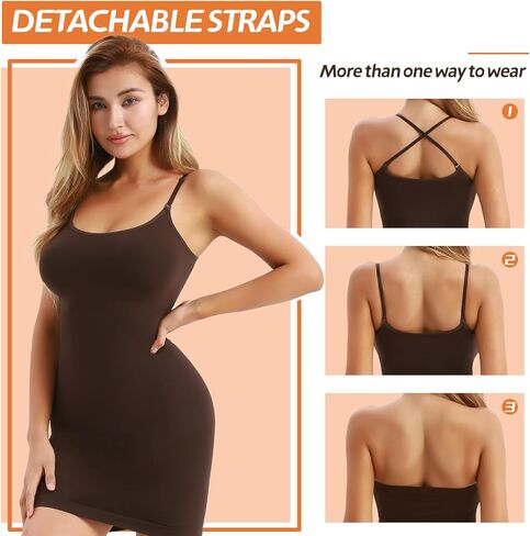 Body Shaper For Women Under Dress Control Slips One Piece Full Slip Tummy Control Shapewear Dress With Adjustable Strap in Saudi Arabia