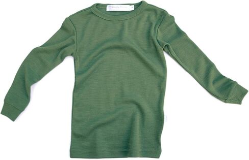 طقم بيجامة ملابس داخلية حرارية للأطفال من الصوف الخالص، طبقة أساسية دافئة طبيعية وعضوية، ملابس نوم للأطفال الصغار والرضع in Kuwait