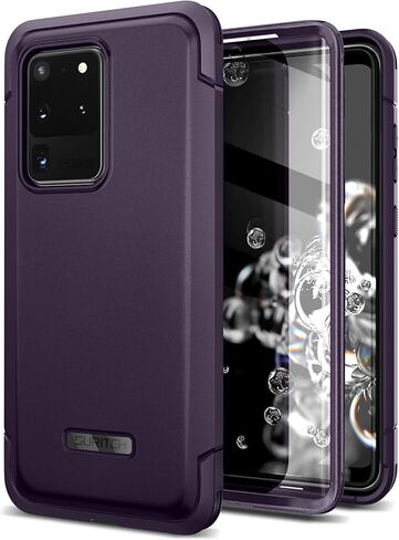 SURITCH for Samsung Galaxy S20 Case 6.2 Inch (NOT FIT Galaxy S20 FE/Plus/Ultra), (2 Front Frames) Full-Body Heavy Duty Rugged Shockproof Phone Cover with Built-in Screen Protector, Black in Saudi Arabia