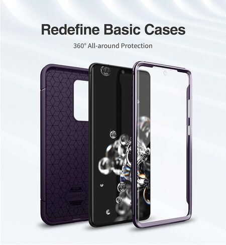 SURITCH for Samsung Galaxy S20 Case 6.2 Inch (NOT FIT Galaxy S20 FE/Plus/Ultra), (2 Front Frames) Full-Body Heavy Duty Rugged Shockproof Phone Cover with Built-in Screen Protector, Black in Saudi Arabia