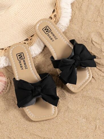 GORGLITTER Girl's Bow Sandals Open Toe Summer Dress Flat Sandals in Saudi Arabia