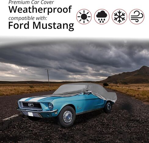 CarCovers Weatherproof Car Cover & Warranty Compatible with Ford 1964-1968 Mustang - Outdoor Cover Theft Cable Lock Car Accessories Better Than Waterproof in Kuwait