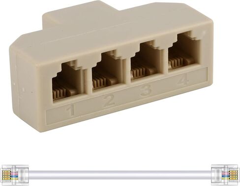 Phone Splitter Way Telephone Adapter RJ11 6P4C Female to Females for Landline and Fax -1Pack (3 Way) in Kuwait