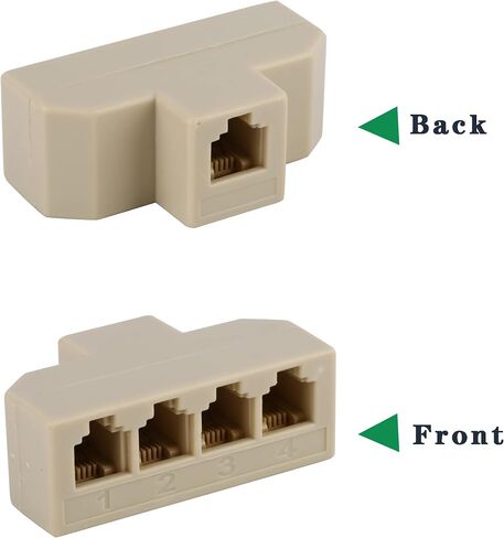 Phone Splitter Way Telephone Adapter RJ11 6P4C Female to Females for Landline and Fax -1Pack (3 Way) in Kuwait