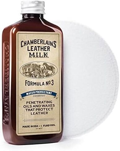 Leather Milk Leather Water Repellent and Protector - Water Protectant No. 3 - All Natural, Non-Toxic Water Proofer and Liquid Sealant. Made in The USA. 2 Sizes. Includes Premium Applicator Pad! in Saudi Arabia