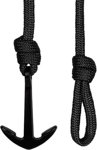 Anchor Bracelet Nautical Rope Paracord Bracelet Handmade Nylon Cord Motivational Wristband Sailor Charm Black Silver Adjustable Dorsal Wrist Wrap Men Women in Saudi Arabia