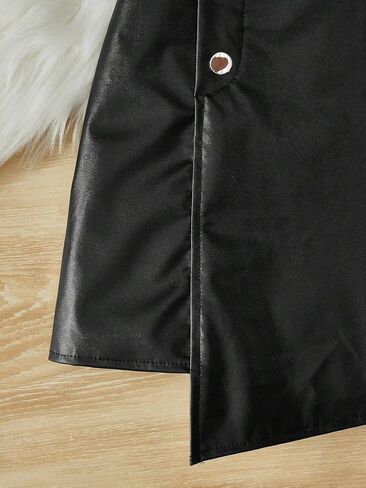 Verdusa Girl's Button Front PU Leather Asymmetrical Short A Line Skirt in Saudi Arabia
