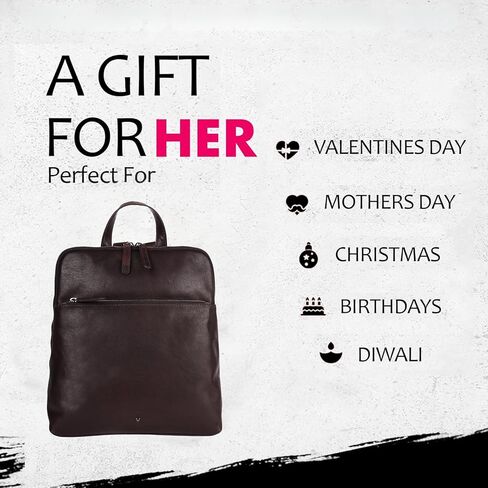 Genuine Leather Backpack for Women - 12.5 Inch with Adjustable Shoulder Strap - Stylish and Durable (Tan) in Saudi Arabia