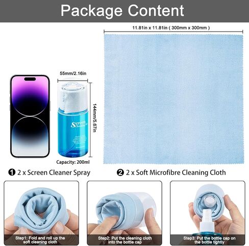 walrfid Car Screen Cleaner Spray, Computer Touchscreen Mist Cleaning Kit in Kuwait