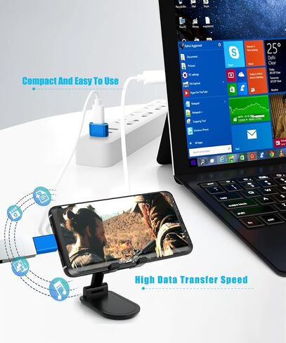 Basesailor USB to USB C Adapter with C Male to 3.0 Female Charger 4P,Thunderbolt 4 to Type A OTG Converter for MacBook,iPhone 14 13 12 Pro Max,Apple iWatch 8 7 SE,iPad 10 Air 4 5 Mini 6,Galaxy S23 S22 in Saudi Arabia