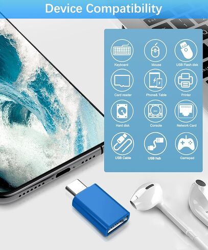 Basesailor USB to USB C Adapter with C Male to 3.0 Female Charger 4P,Thunderbolt 4 to Type A OTG Converter for MacBook,iPhone 14 13 12 Pro Max,Apple iWatch 8 7 SE,iPad 10 Air 4 5 Mini 6,Galaxy S23 S22 in Saudi Arabia