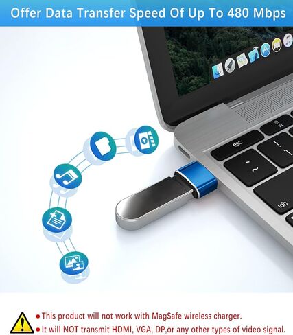 Basesailor USB to USB C Adapter with C Male to 3.0 Female Charger 4P,Thunderbolt 4 to Type A OTG Converter for MacBook,iPhone 14 13 12 Pro Max,Apple iWatch 8 7 SE,iPad 10 Air 4 5 Mini 6,Galaxy S23 S22 in Saudi Arabia