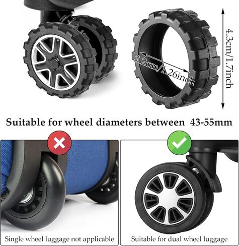 8 Pack Luggage Wheel Protectors Silicone Material Luggage Wheel Covers Suitcase Wheel Covers Suitable For Luggage Travel Suitcase Wheels Protection And Noise Reduction (Black) in Saudi Arabia