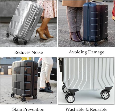8 Pack Luggage Wheel Protectors Silicone Material Luggage Wheel Covers Suitcase Wheel Covers Suitable For Luggage Travel Suitcase Wheels Protection And Noise Reduction (Black) in Saudi Arabia