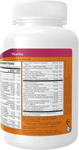 NOW Supplements، فيتامينات متعددة للسيدات مع زهرة الربيع المسائية والتوت البري والشاي الأخضر وسيليكا ذيل الحصان ومرافق الإنزيم Q10، 180 كبسولة هلامية in Saudi Arabia