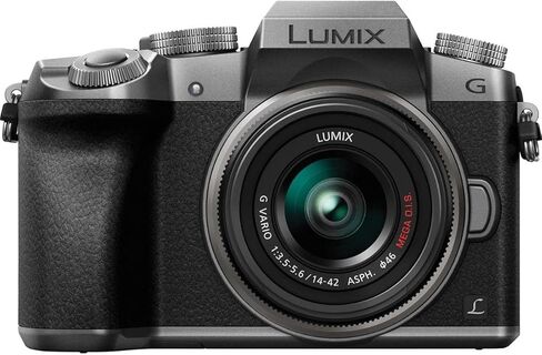 Panasonic LUMIX G7 4K Digital Camera, with LUMIX G VARIO 14-42mm Mega O.I.S. Lens, 16 Megapixel Mirrorless Camera, 3-Inch LCD, DMC-G7KK (Black) in Kuwait