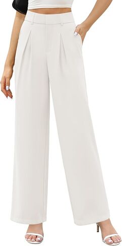 Sarin Mathews Wide Leg Dress Pants Women High Waisted Business Casual Work Pants Long Palazzo Trousers with Pockets in Saudi Arabia