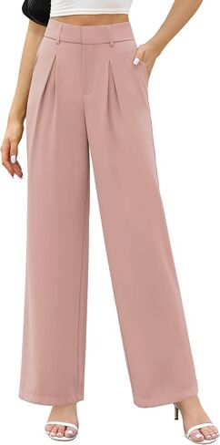 Sarin Mathews Wide Leg Dress Pants Women High Waisted Business Casual Work Pants Long Palazzo Trousers with Pockets in Saudi Arabia