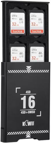 (24 SD + 4 CF) حامل حافظة بطاقات الذاكرة 28 فتحة مع ملصقات، محفظة بطاقات SD لتخزين 24 بطاقة SD SDXC SDHC + 4 بطاقات CF XQD، منظم حقائب حمل محمولة مع ملصق أرقام - رمادي in Kuwait