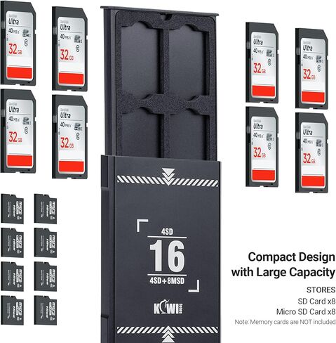 (24 SD + 4 CF) حامل حافظة بطاقات الذاكرة 28 فتحة مع ملصقات، محفظة بطاقات SD لتخزين 24 بطاقة SD SDXC SDHC + 4 بطاقات CF XQD، منظم حقائب حمل محمولة مع ملصق أرقام - رمادي in Kuwait