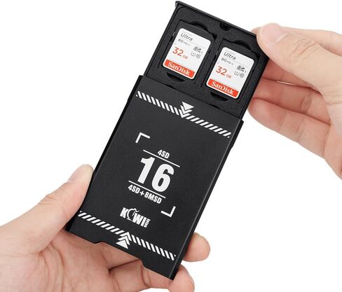 (24 SD + 4 CF) حامل حافظة بطاقات الذاكرة 28 فتحة مع ملصقات، محفظة بطاقات SD لتخزين 24 بطاقة SD SDXC SDHC + 4 بطاقات CF XQD، منظم حقائب حمل محمولة مع ملصق أرقام - رمادي in Kuwait