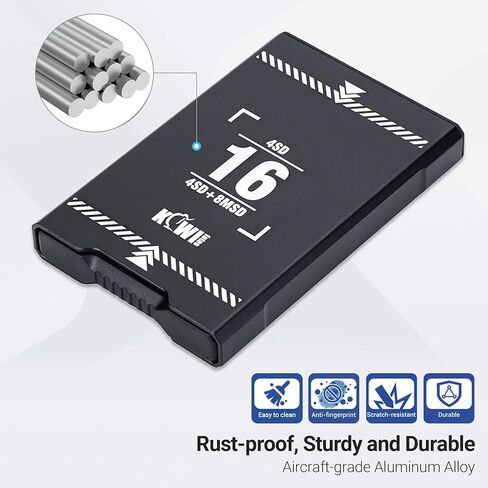 (24 SD + 4 CF) حامل حافظة بطاقات الذاكرة 28 فتحة مع ملصقات، محفظة بطاقات SD لتخزين 24 بطاقة SD SDXC SDHC + 4 بطاقات CF XQD، منظم حقائب حمل محمولة مع ملصق أرقام - رمادي in Kuwait