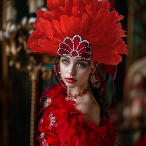 Black Feather Sequin Headwear Carnival Headpiece Showgirl Cosplay Accessories for Women in Saudi Arabia