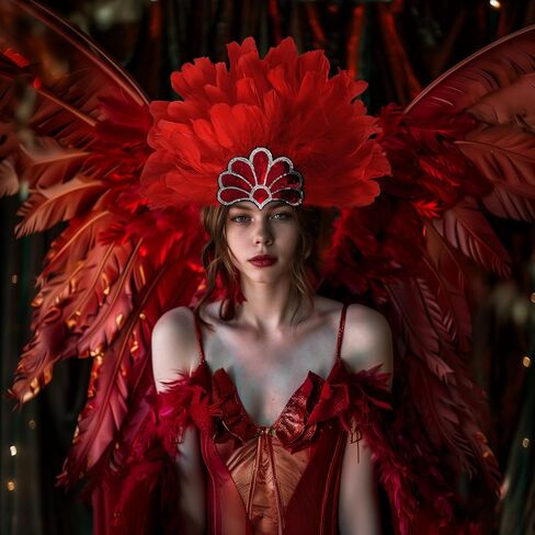 Black Feather Sequin Headwear Carnival Headpiece Showgirl Cosplay Accessories for Women in Saudi Arabia