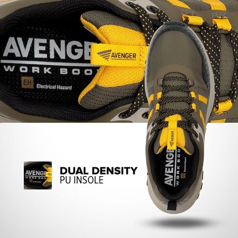 Avenger Work Boots Men's Composite Toe Aero Trail Industrial Shoe, Yellow/Blue, 13 Wide in Saudi Arabia