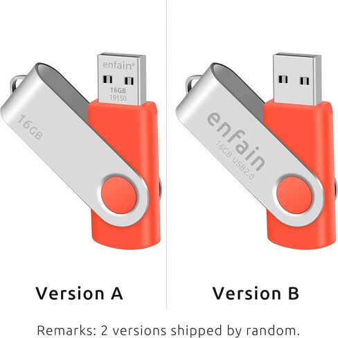 Enfain 16GB USB 2.0 Flash Drive 10 Pack | Swivel Thumb Drives with 31 Labels | Gift-Ready Packaging for Corporate Events, Office & Team Distributions (Black) in Kuwait