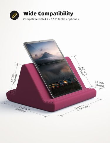Lamicall Tablet Pillow Stand iPad Bed Soft Holder for Lap 6 Viewing Angles | Soft, Relieve Neck Fatigue, 6 Viewing Angles, Sofa Tablet Dock for 4-13" iPad Pro Air Mini Kindle Galaxy Tab E-Reader Gifts in Kuwait