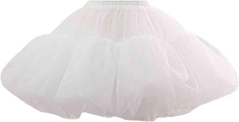 Women's Petticoat 50s 4 Levels Hoopless Short Length Tulle Crinoline Underskirts Dress Bubble Skirt Above Knee in Kuwait