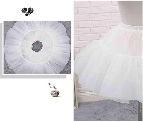 Women's Petticoat 50s 4 Levels Hoopless Short Length Tulle Crinoline Underskirts Dress Bubble Skirt Above Knee in Kuwait