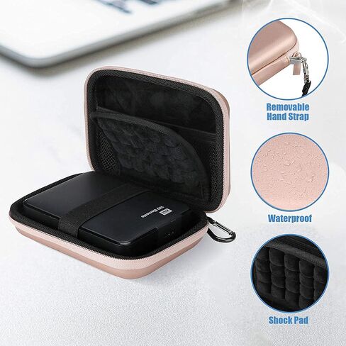 ProCase External Hard Drive Travel Case for 2.5" HDD/SSD -Black | Fits Seagate Portable, Samsung T9, WD Elements, My Passport, Toshiba Canvio Basics, 1TB-5TB Drives, USB 3.0 HDD/SSD Storage in Kuwait