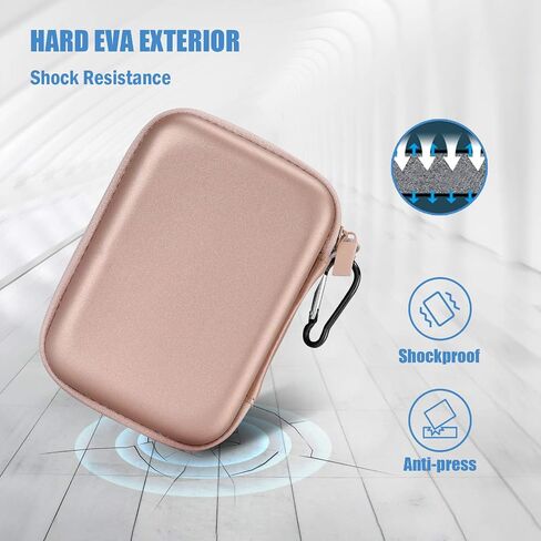 ProCase External Hard Drive Travel Case for 2.5" HDD/SSD -Black | Fits Seagate Portable, Samsung T9, WD Elements, My Passport, Toshiba Canvio Basics, 1TB-5TB Drives, USB 3.0 HDD/SSD Storage in Kuwait