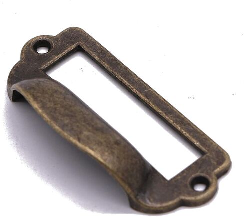 16 قطعة 82x40 مللي متر حامل بطاقة برونزية عتيقة درج سحب مقبض الإطار لخزانة أثاث المكاتب in Kuwait