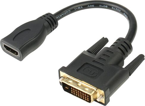 محول Anbear ثنائي الاتجاه HDMI أنثى إلى DVI-D (24+1) ذكر، محول 1080P DVI إلى HDMI (1، أسود) in Kuwait