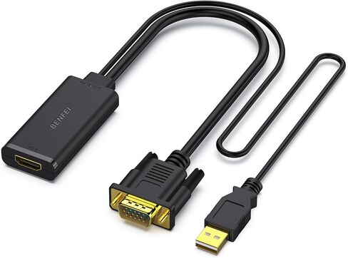 محول BENFEI VGA إلى HDMI، محول 1080P مع صوت من الكمبيوتر/الكمبيوتر المحمول مصدر VGA إلى تلفزيون/شاشة HDMI in Kuwait