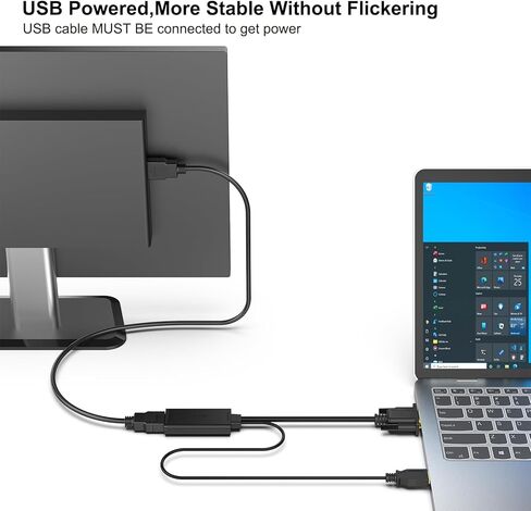 محول BENFEI VGA إلى HDMI، محول 1080P مع صوت من الكمبيوتر/الكمبيوتر المحمول مصدر VGA إلى تلفزيون/شاشة HDMI in Kuwait