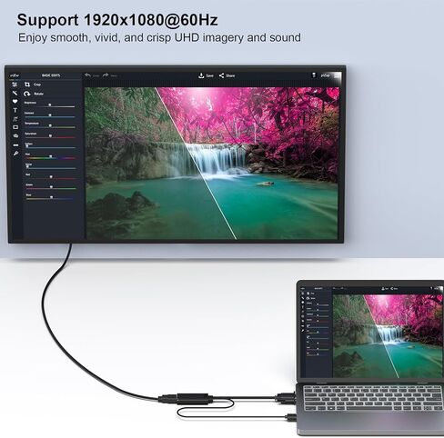 محول BENFEI VGA إلى HDMI، محول 1080P مع صوت من الكمبيوتر/الكمبيوتر المحمول مصدر VGA إلى تلفزيون/شاشة HDMI in Kuwait