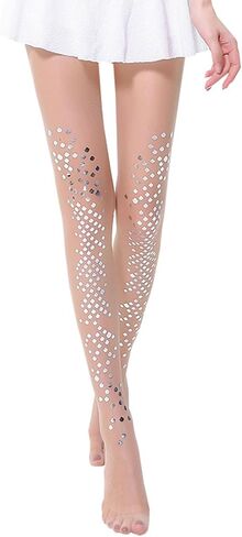 Kuriozud Women's Thin Mermaid Bikini Stockings Sparkle Mermaid Fish Scale Print Pantyhose Leggings Tights Hosiery in Saudi Arabia