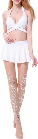 Kuriozud Women's Thin Mermaid Bikini Stockings Sparkle Mermaid Fish Scale Print Pantyhose Leggings Tights Hosiery in Saudi Arabia