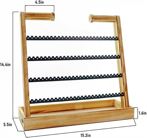 Earring & Jewelry Organizer,Rustic Wood Earring Holder Rack,Stud Earrings and Hoop Earrings Stands,Jewelry Holder Organizer with 212 Earring Tree Holes Gifts for Women (Vintege) in Saudi Arabia