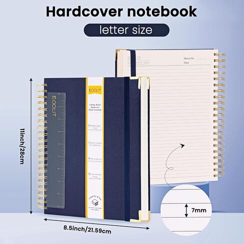 مجلة EOOUT Spiral Notebook مقاس 8.5 بوصة × 11 بوصة، A4 300 صفحة بغلاف جلدي مبطن للنساء، دفاتر ملاحظات جامعية مع ورق سميك 100 جرام في المتر المربع، مجلة حلزونية لمدرسة العمل (وردي) in Saudi Arabia