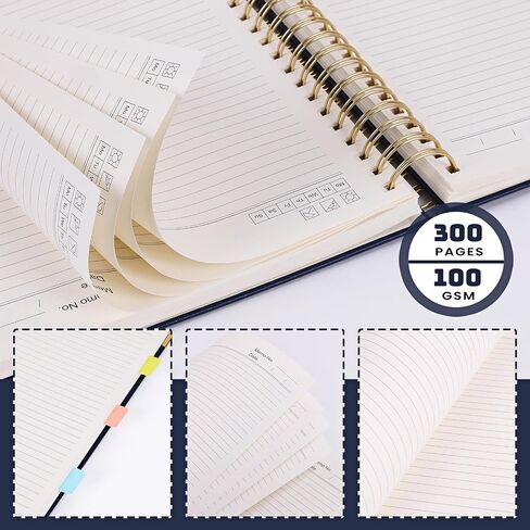مجلة EOOUT Spiral Notebook مقاس 8.5 بوصة × 11 بوصة، A4 300 صفحة بغلاف جلدي مبطن للنساء، دفاتر ملاحظات جامعية مع ورق سميك 100 جرام في المتر المربع، مجلة حلزونية لمدرسة العمل (وردي) in Saudi Arabia