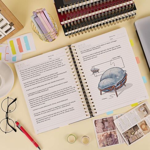 مجلة EOOUT Spiral Notebook مقاس 8.5 بوصة × 11 بوصة، A4 300 صفحة بغلاف جلدي مبطن للنساء، دفاتر ملاحظات جامعية مع ورق سميك 100 جرام في المتر المربع، مجلة حلزونية لمدرسة العمل (وردي) in Saudi Arabia