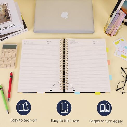 مجلة EOOUT Spiral Notebook مقاس 8.5 بوصة × 11 بوصة، A4 300 صفحة بغلاف جلدي مبطن للنساء، دفاتر ملاحظات جامعية مع ورق سميك 100 جرام في المتر المربع، مجلة حلزونية لمدرسة العمل (وردي) in Saudi Arabia