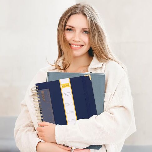 مجلة EOOUT Spiral Notebook مقاس 8.5 بوصة × 11 بوصة، A4 300 صفحة بغلاف جلدي مبطن للنساء، دفاتر ملاحظات جامعية مع ورق سميك 100 جرام في المتر المربع، مجلة حلزونية لمدرسة العمل (وردي) in Saudi Arabia